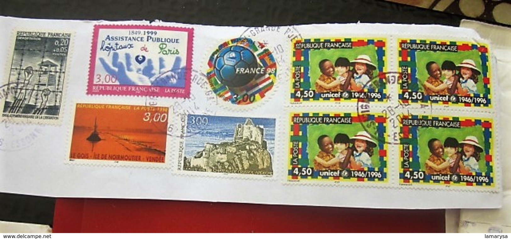 Timbres France 6 Blocs & Feuillets Oblitérés s carton Envoi Colis Postaux-Lettres grand & petit Formats Prio voir scanns