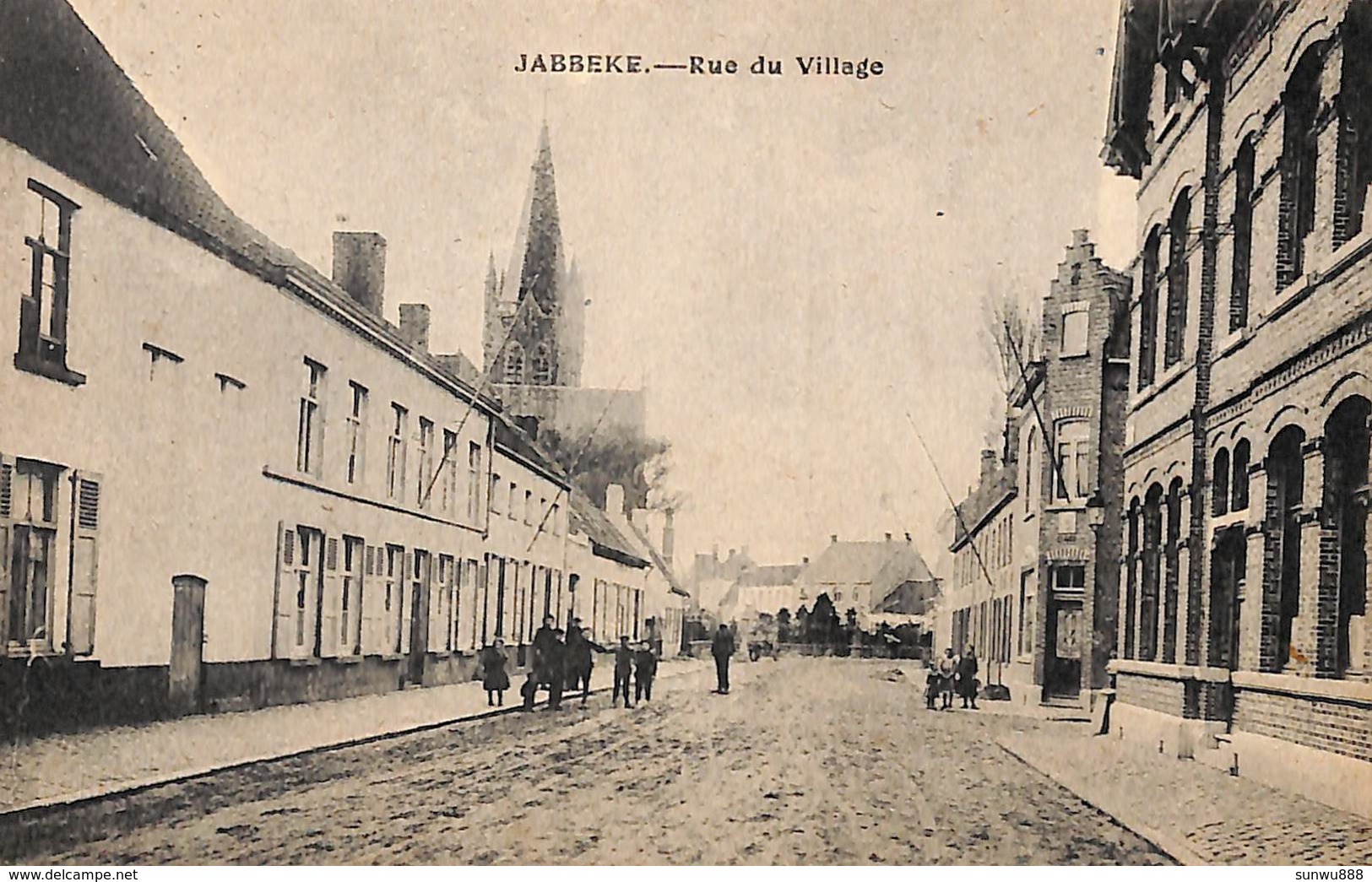 Jabbeke - Rue Du Village (animatie, 1922) - Jabbeke