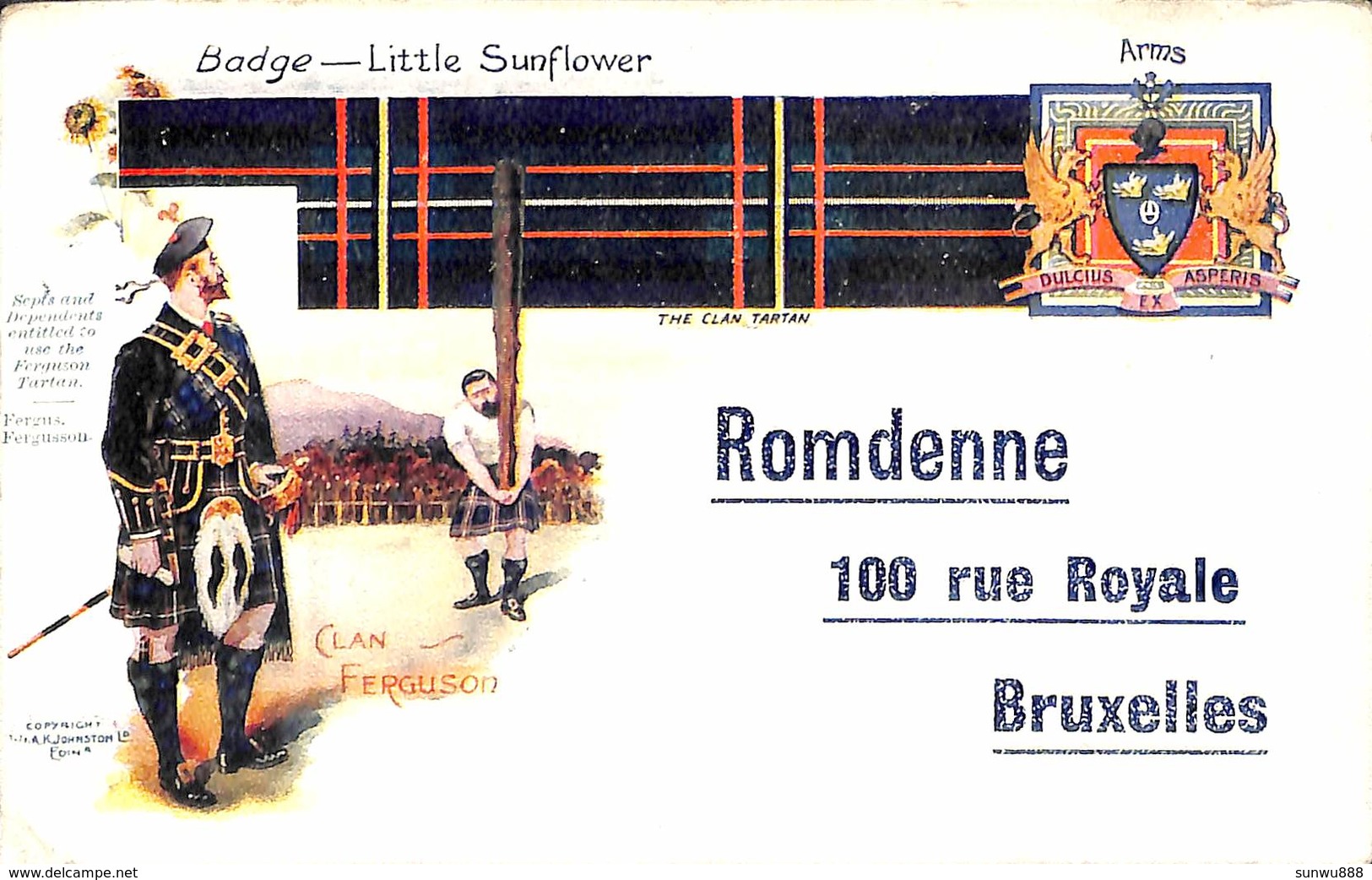 Romdenne, Rue Royale Bruxelles (tailleur Tailor Shop, Clan Ferfuson, Badge - Little Sunflower) - Straßenhandel Und Kleingewerbe