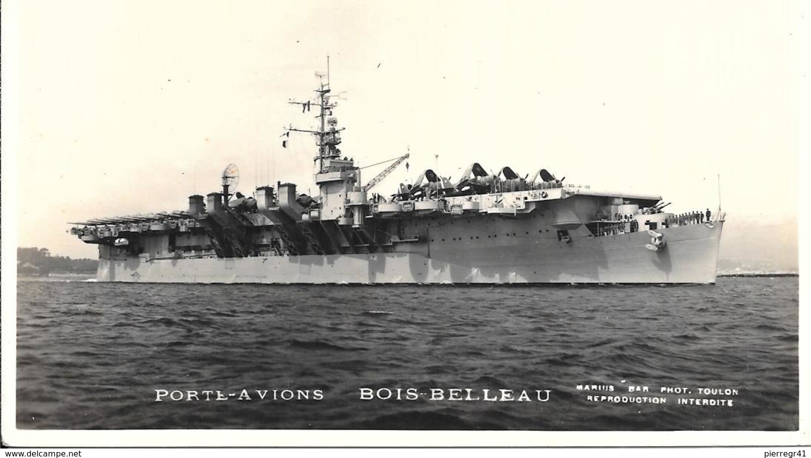 CPA-1953-MARINE-NATIONALE  -PORTE AVION BOIS BELLEAU-1953/1960-Ex USS BELLEAU WOOD-TBE - Guerre