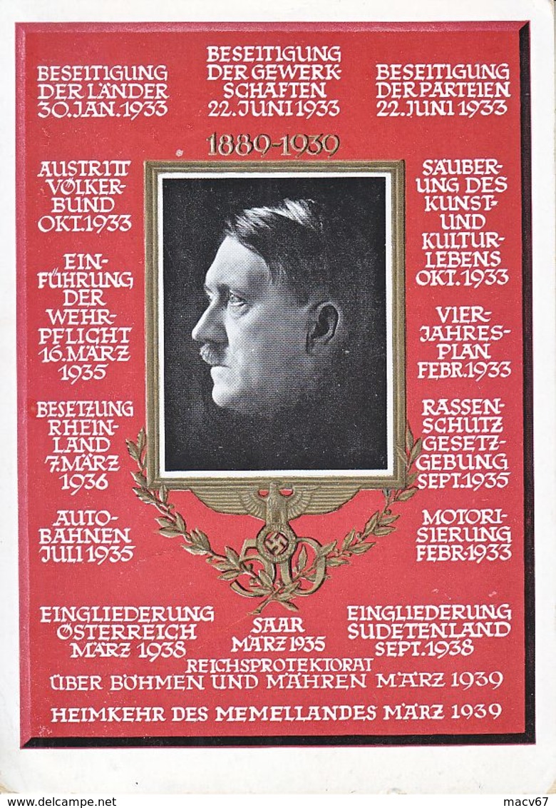 Propaganda Card  BIRTHDAY  1939  USED - Brieven En Documenten