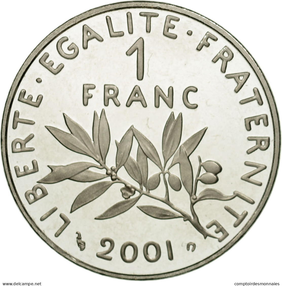 Monnaie, France, Semeuse, Franc, 2001, FDC, Nickel, Gadoury:474b, KM:925.2 - H. 1 Franc