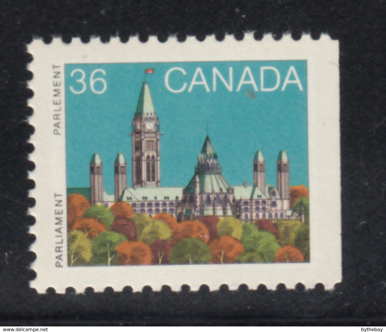 Canada 1987 MNH Sc #926Bcs 36c Parliament Booklet Single Ex BK93 - Einzelmarken