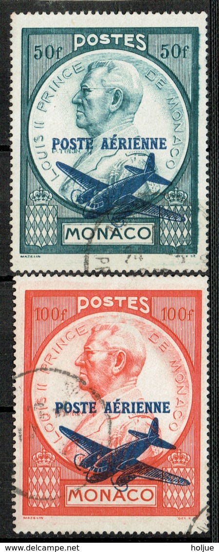 Monaco 1945 Luftpost Yvert A8-A14 Gestempelt - Airmail