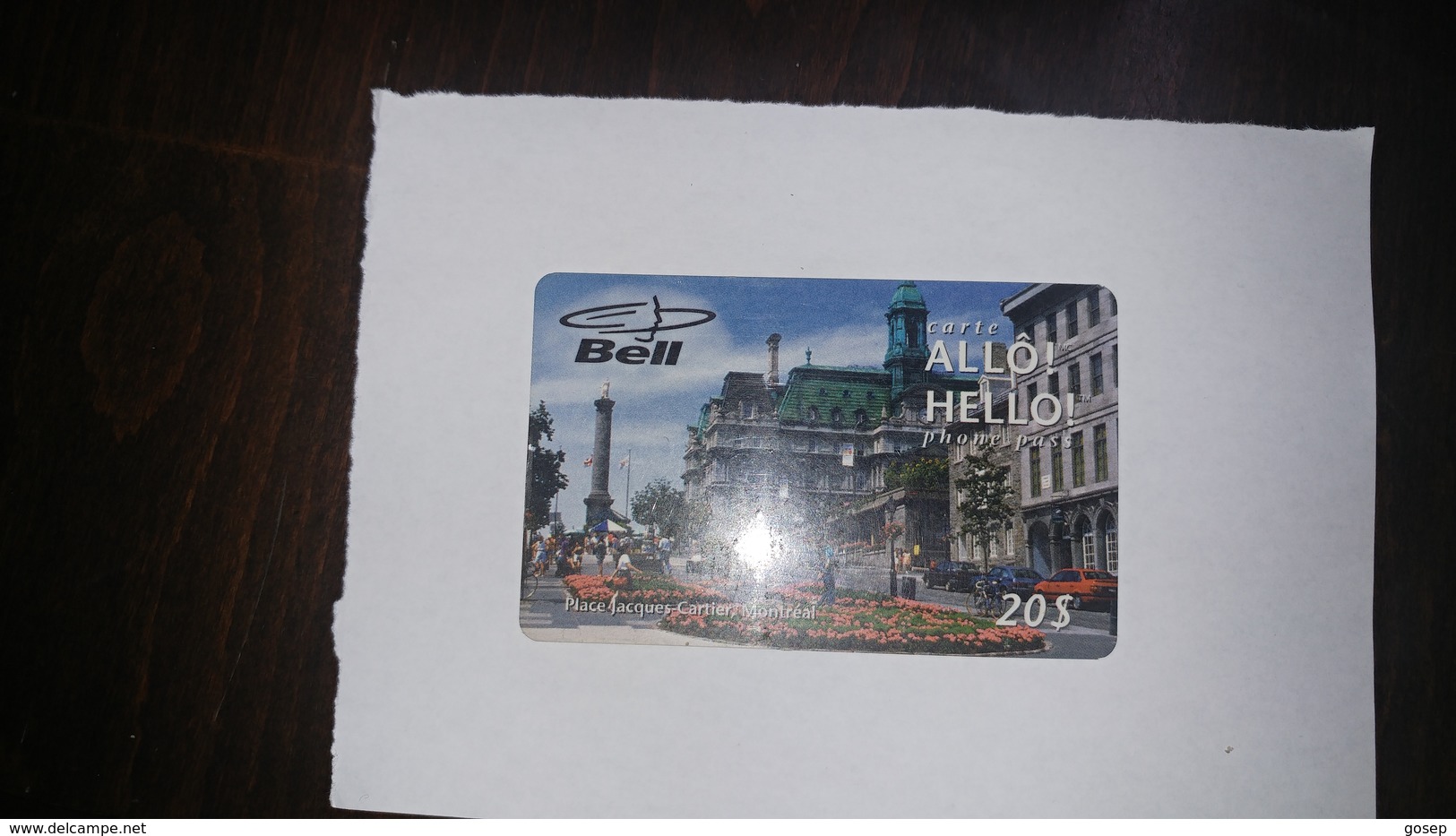 Canada-(bel-hel-m393jc)-place Jacques Cartier Montreal-(35)-(20$)-tirage-6.000-used Card+1card Prepiad Free - Canada