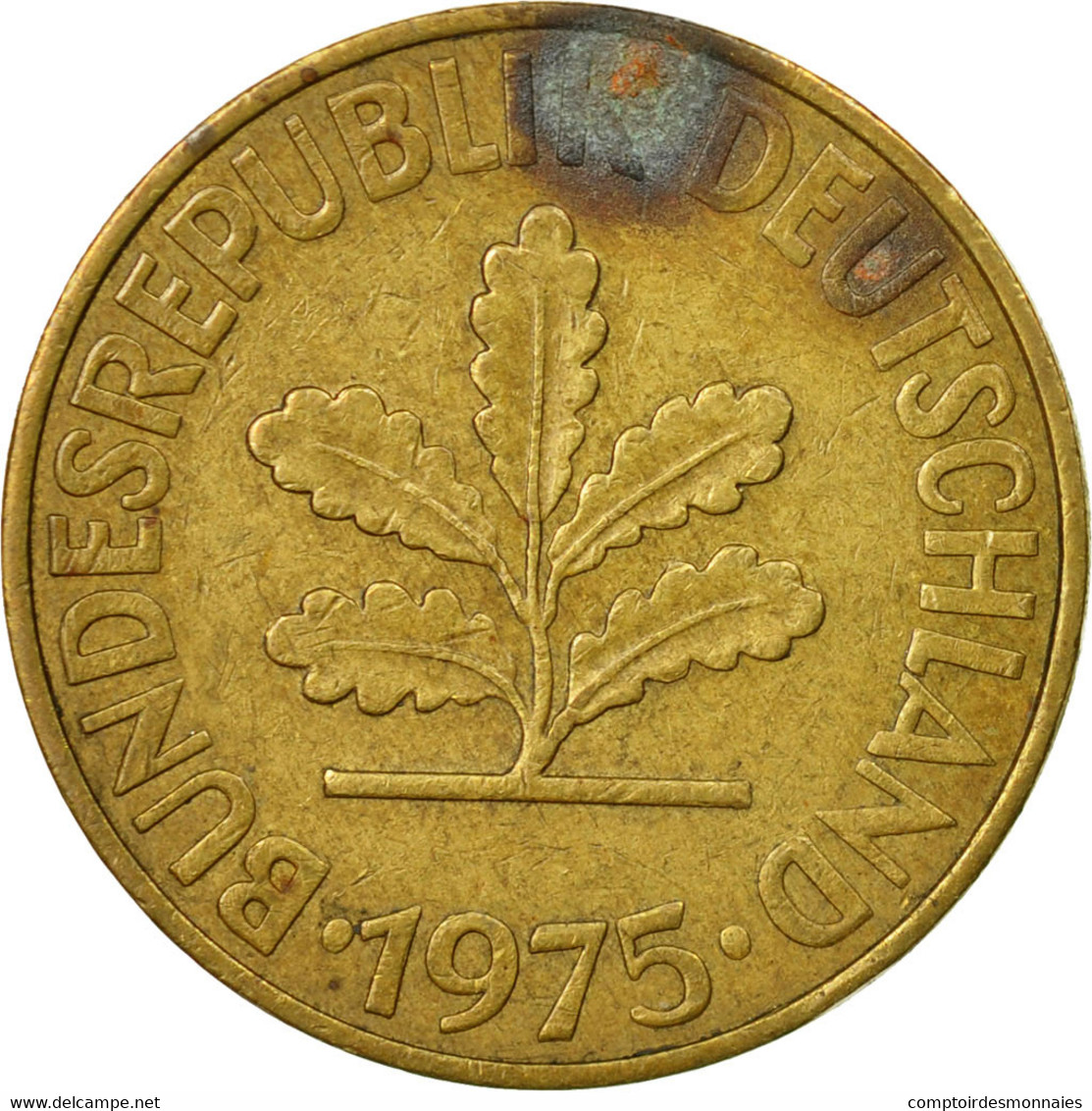 Monnaie, République Fédérale Allemande, 10 Pfennig, 1975, Hambourg, TTB - 10 Pfennig