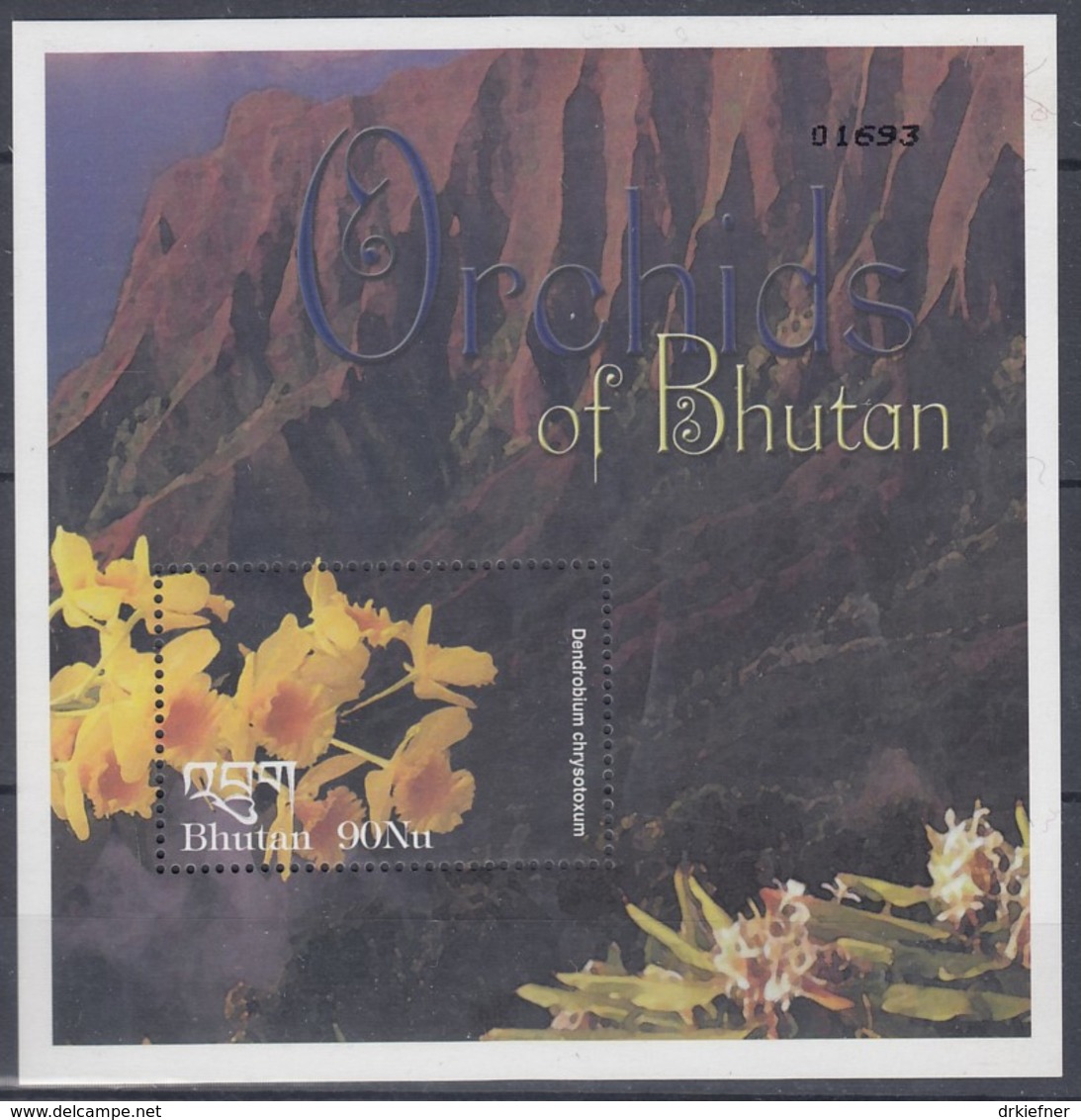 BHUTAN  Block 457, Postfrisch **, Einheimische Orchideen, 2002 - Bhutan