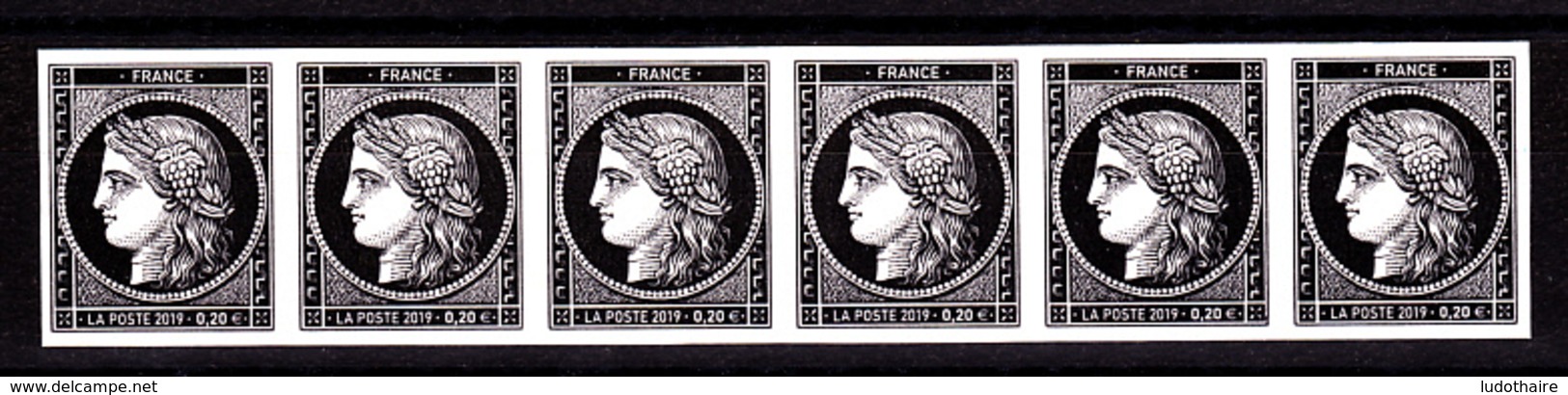 Cérès Bande De 6 X 0.20 €  Non Dentelé, 170 Ans Du Premier Timbre De France 1849/2019 - Ungebraucht