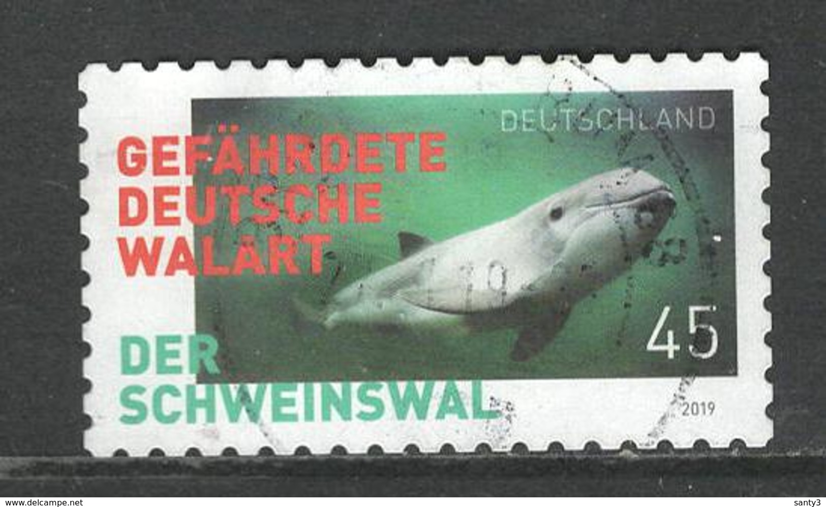 Duitsland, Mi Jaar 2019 Der Schweinswal, Zelfklevend,  Prachtig  Gestempeld - Gebraucht