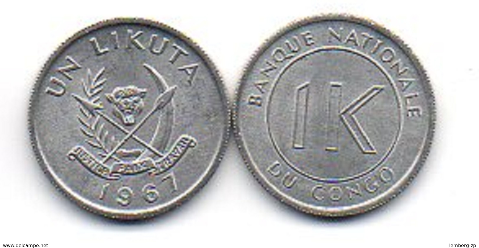 Congo - 1 Likuta 1967 UNC Lemberg-Zp - Congo (Democratische Republiek 1964-70)