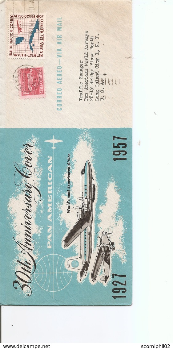 Cuba ( Lettre Par Avion De 1957 De LaHavane Vers Les USA à Voir) - Storia Postale