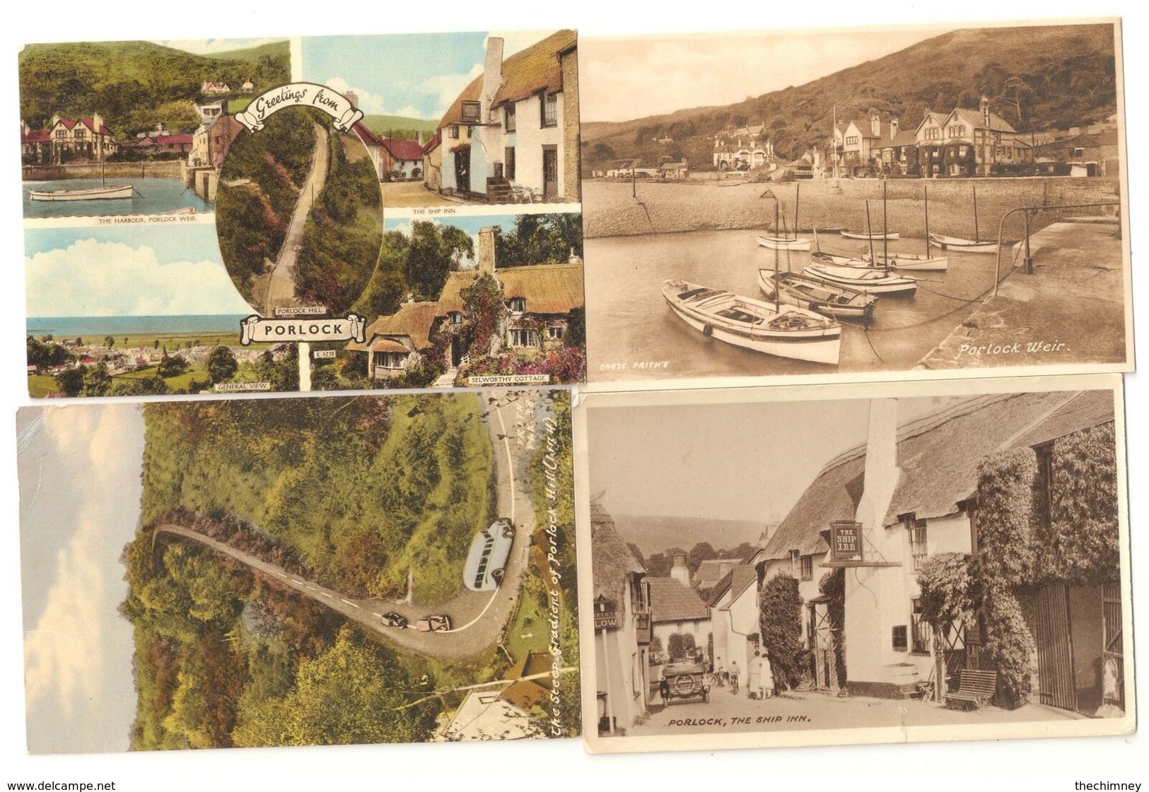 FOUR OLD POSTCARDS OF PORLOCK SOMERSET - Other & Unclassified