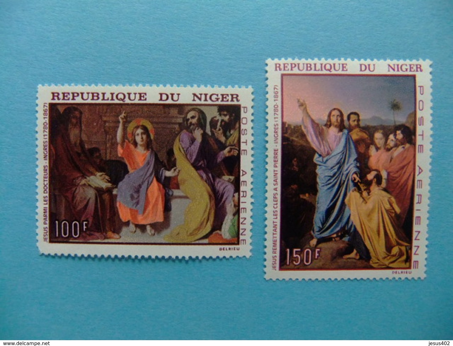 Niger 1967 Centenari De La Muerte De Dominique Ingres PINTURAS Yvert PA 76 / 77  ** MNH - Níger (1960-...)