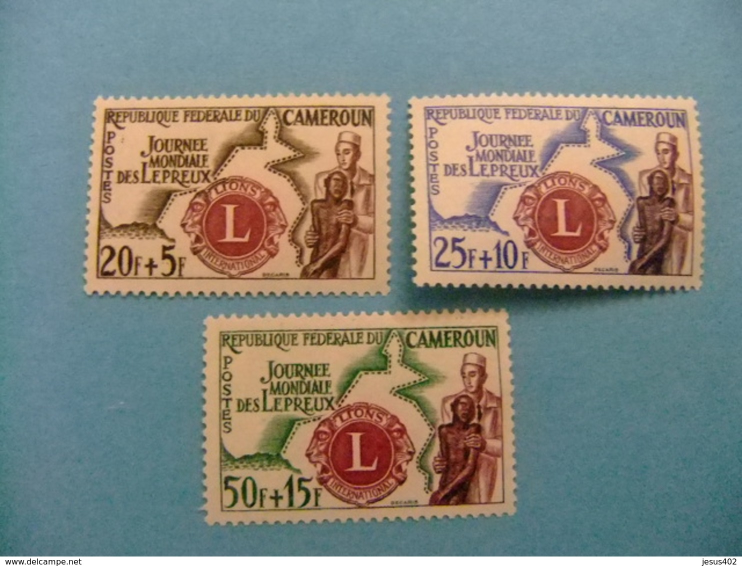 Camerun 1962 DIa Mundial Del Leproso LION Internacional Yvert 335 / 37 ** MNH - Cameroon (1960-...)