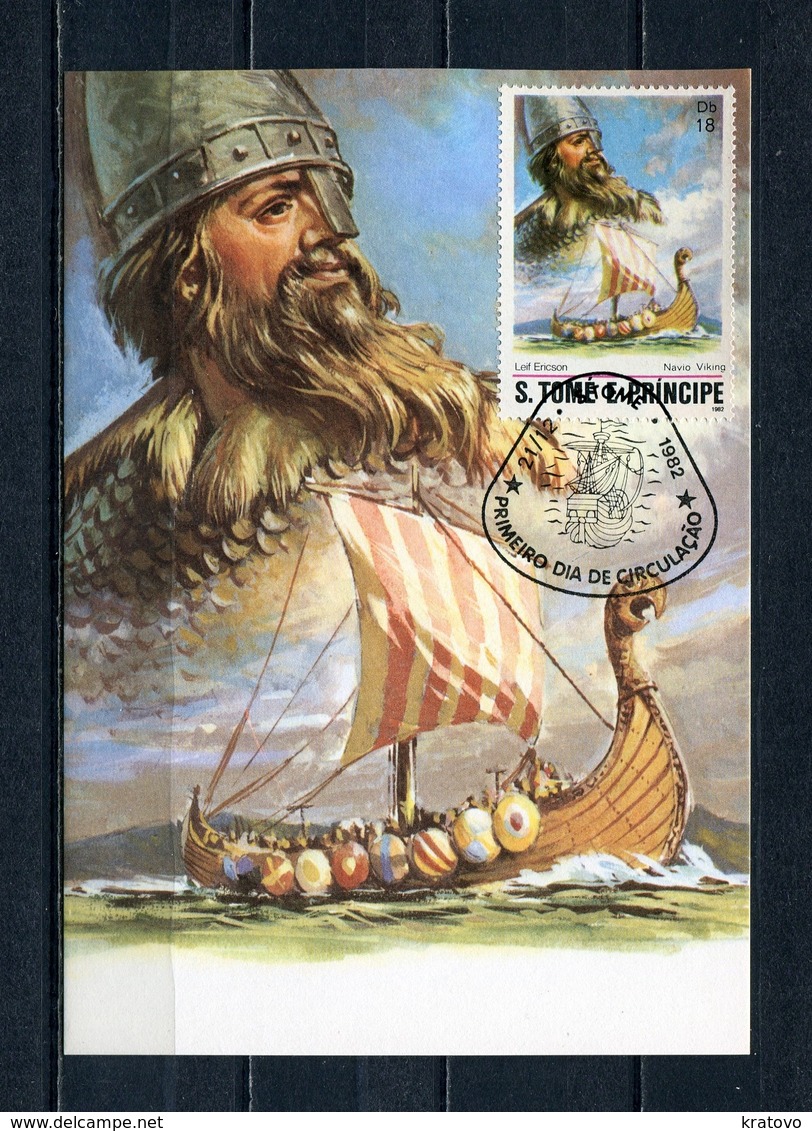 SAO TOME And PRINCIPE 1982 FAMOUS SEAFARERS MAXIMUM CARD MAXI CARD CARTE MAXIMUM - Sao Tome And Principe