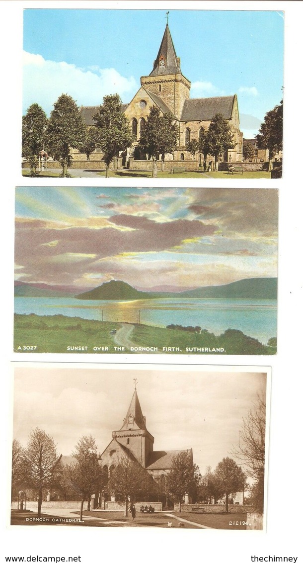 *********  THREE OLD POSTCARDS OF DORNOCH SUTHERLAND SCOTLAND - Sutherland