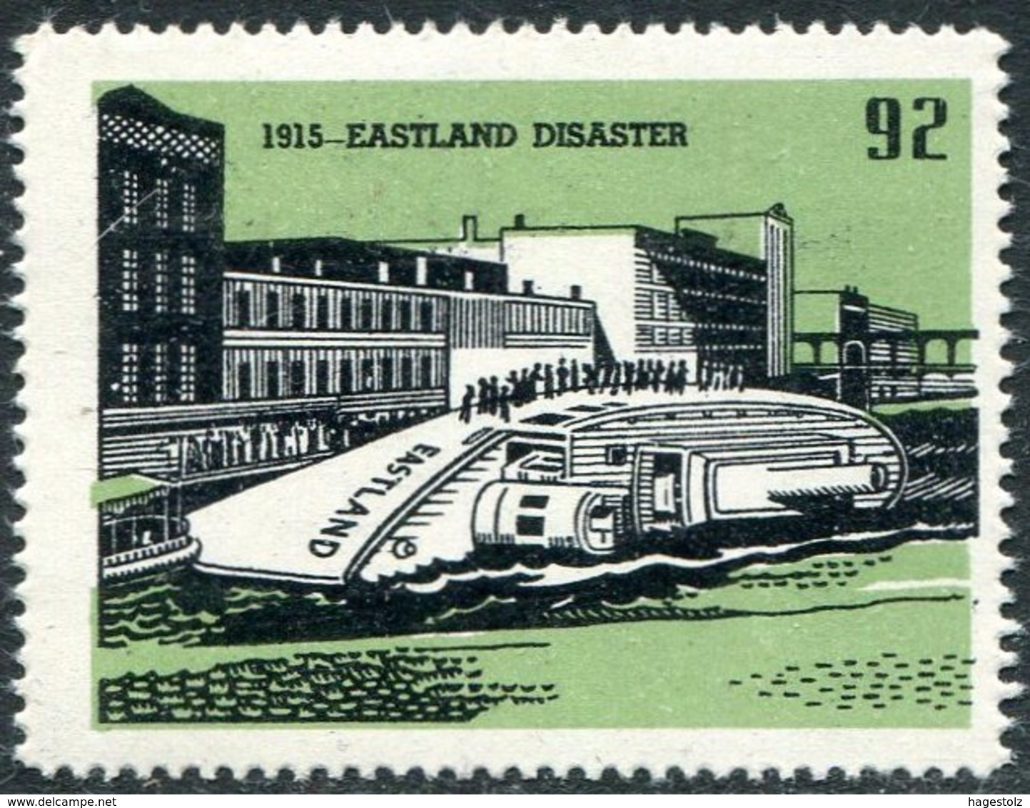 USA History 1915 SS EASTLAND Disaster #92 Ship Steamship Steamer Dampfer Bateau à Vapeur Vignette Poster Reklamemarke - Ships