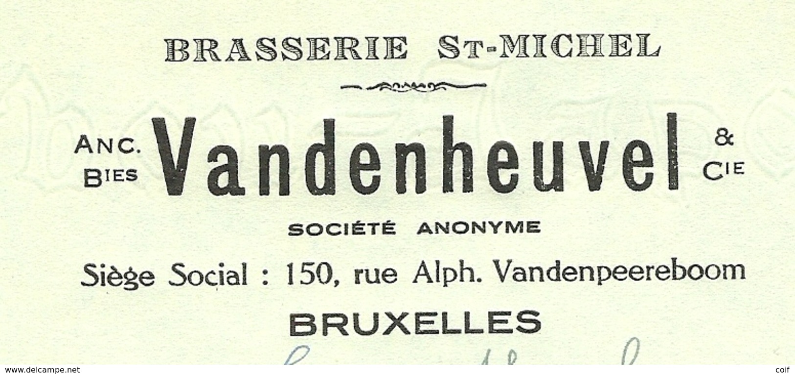 BROUWERIJ / BRASSERIE VANDENHEUVEL ST-MICHEL BRUXELLES 1950 - Levensmiddelen