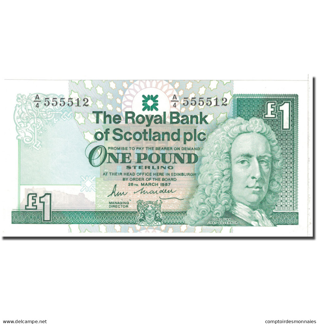 Billet, Scotland, 1 Pound, 1987, 1987-03-25, KM:346a, SPL - 1 Pond