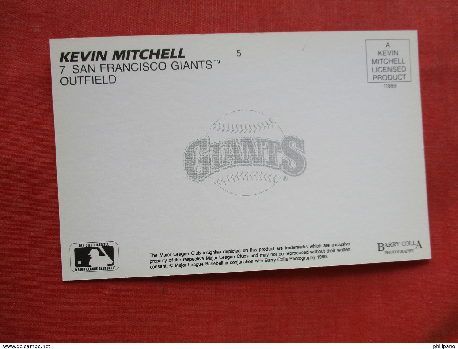 Kevin Mitchell      San Francisco Giants   Baseball      Ref 3225 - Baseball