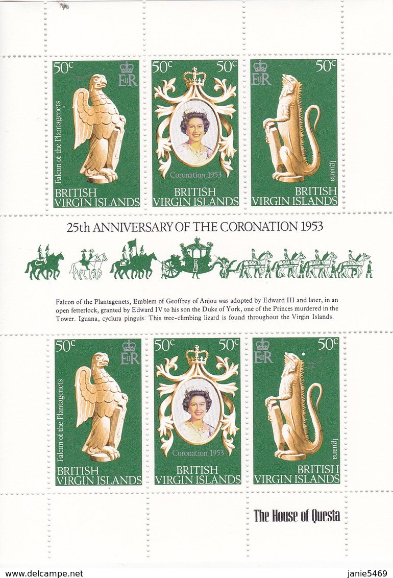 British Virgin Islands 1978 25th Anniversary Of Coronation Of QE II,Mint Never Hinged Sheetlet - British Virgin Islands