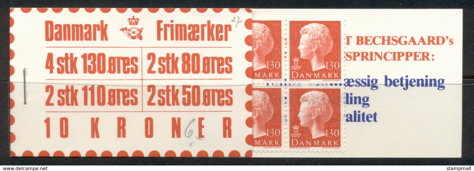 Denmark 1979-82 Booklet 2x80, 2x50, 2x110, 4x130 MUH - Unused Stamps