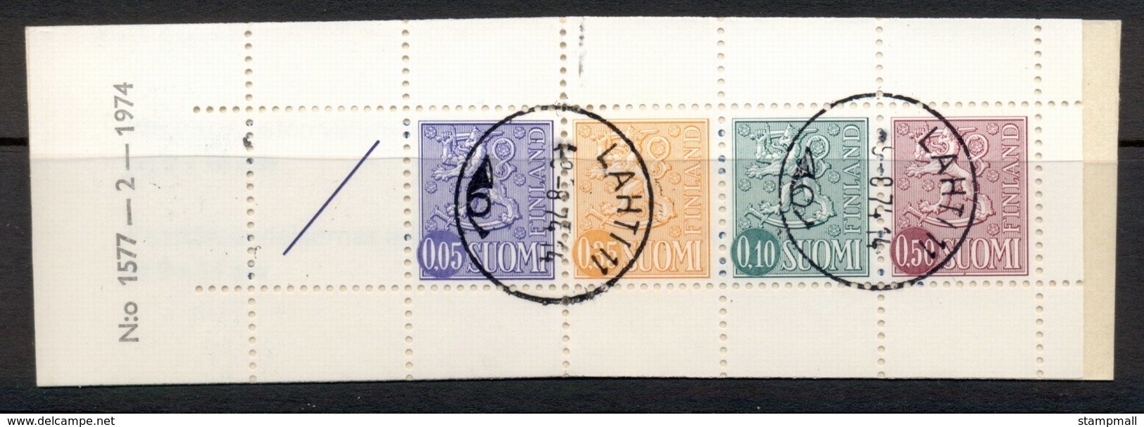 Finland 1968-78 Arms Of Finland Booklet 1x05,1x35,1x10,1x50, 1 Label Beige Cover CTO - Booklets