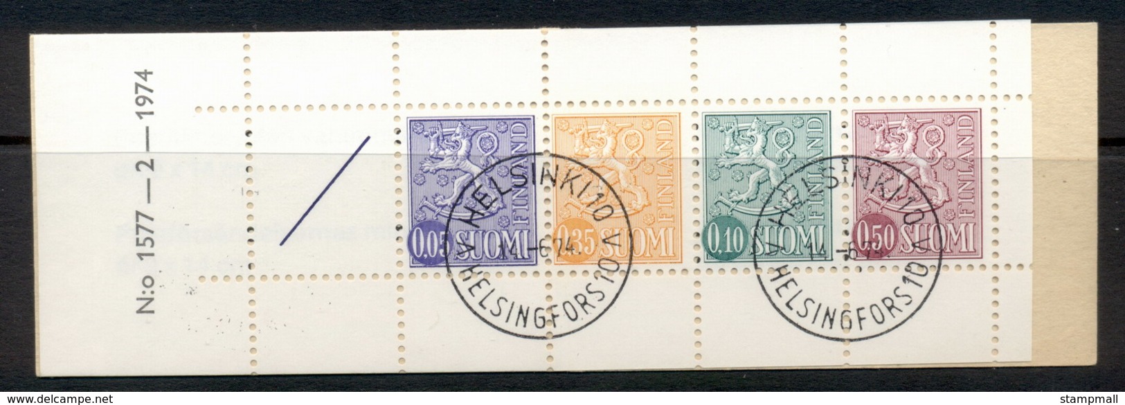 Finland 1968-78 Arms Of Finland Booklet 1x05,1x35,1x10,1x50, 1 Label Green Cover CTO - Booklets