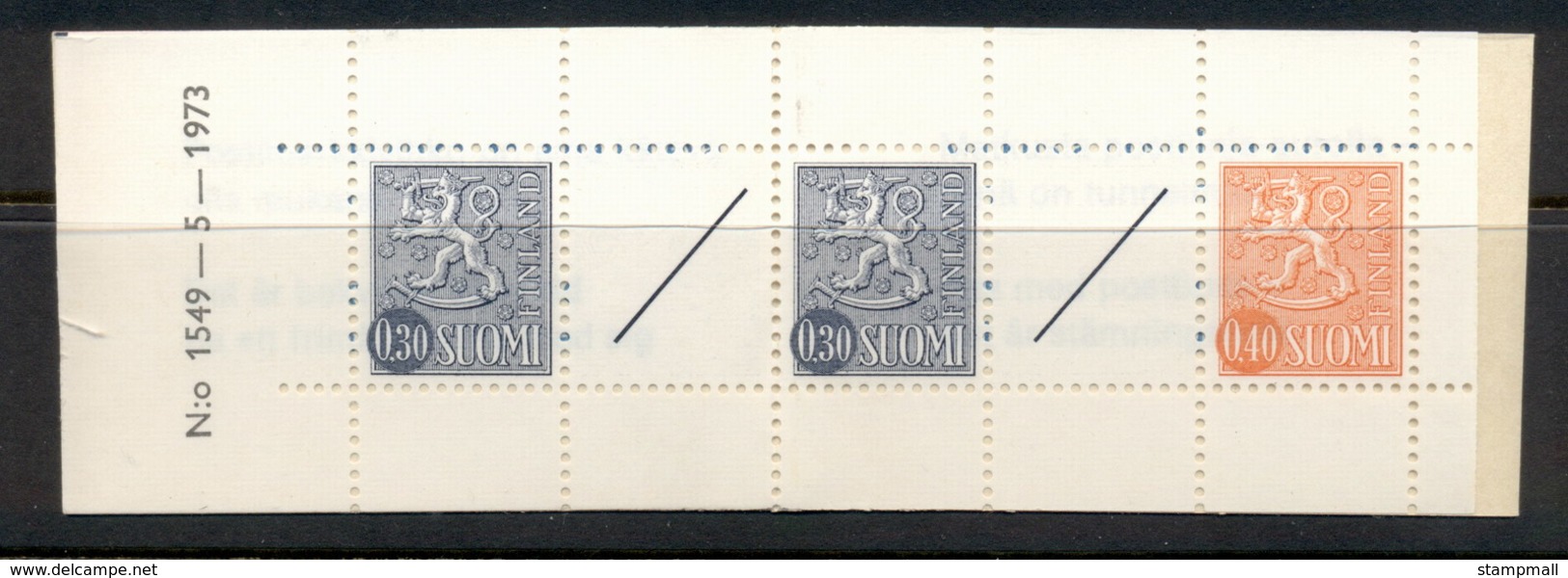 Finland 1968-78 Arms Of Finland Booklet 2x30, 1x40, 2 Labels MUH - Booklets