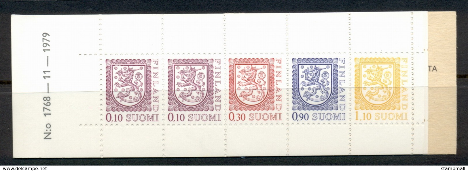 Finland 1975-90 Arms Of Finland Booklet 2x10, 1x30, 1x90, 1x1.10 1 Label '79 MUH - Booklets