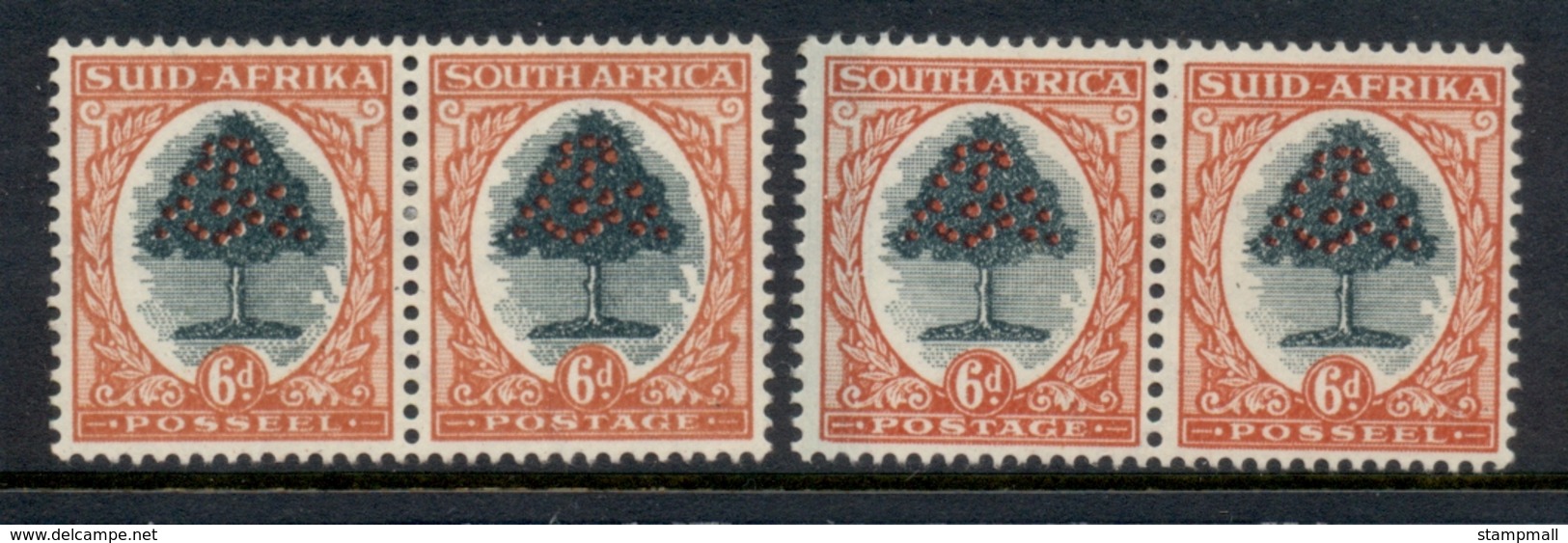 South Africa 1933-54 Orange Tree 2 Shades Pr MLH - Unused Stamps