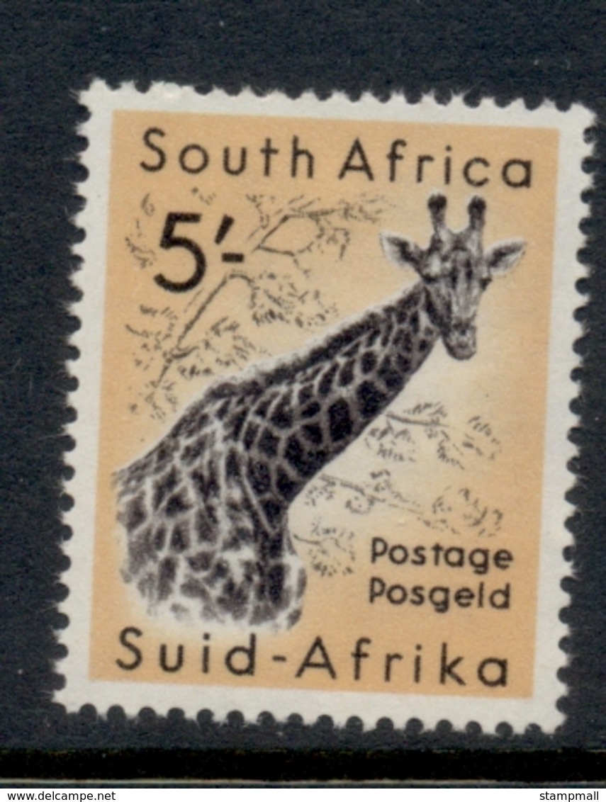 South Africa 1952 QEII Pictorials, Wildlife, Giraffe 5/- MLH - Unused Stamps