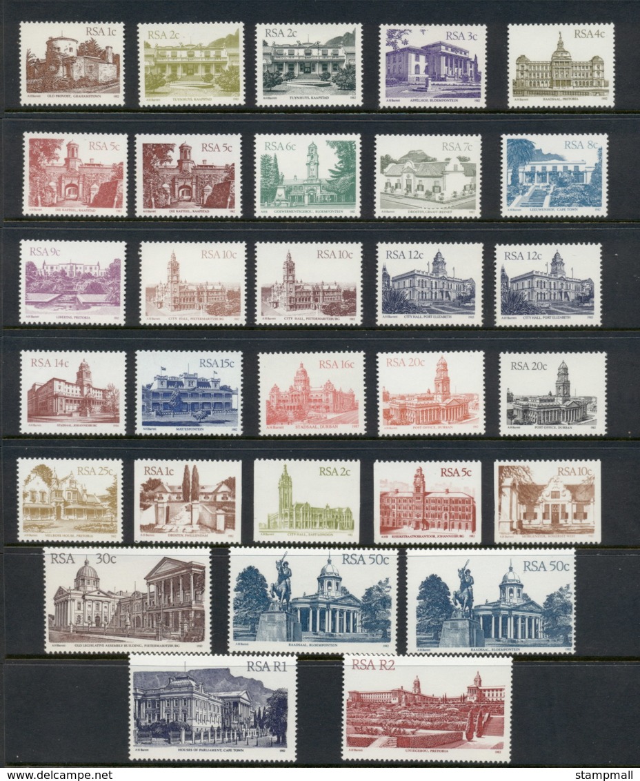 South Africa 1982-87 Buildings Asst. MUH - Unused Stamps