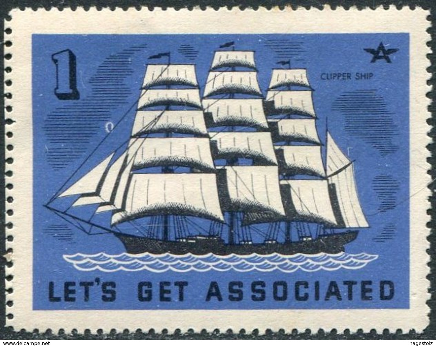 USA Clipper #1 Sailing Ship Segelschiff Klipper Clíper Voilier Vignette Poster Reklamemarke - Ships