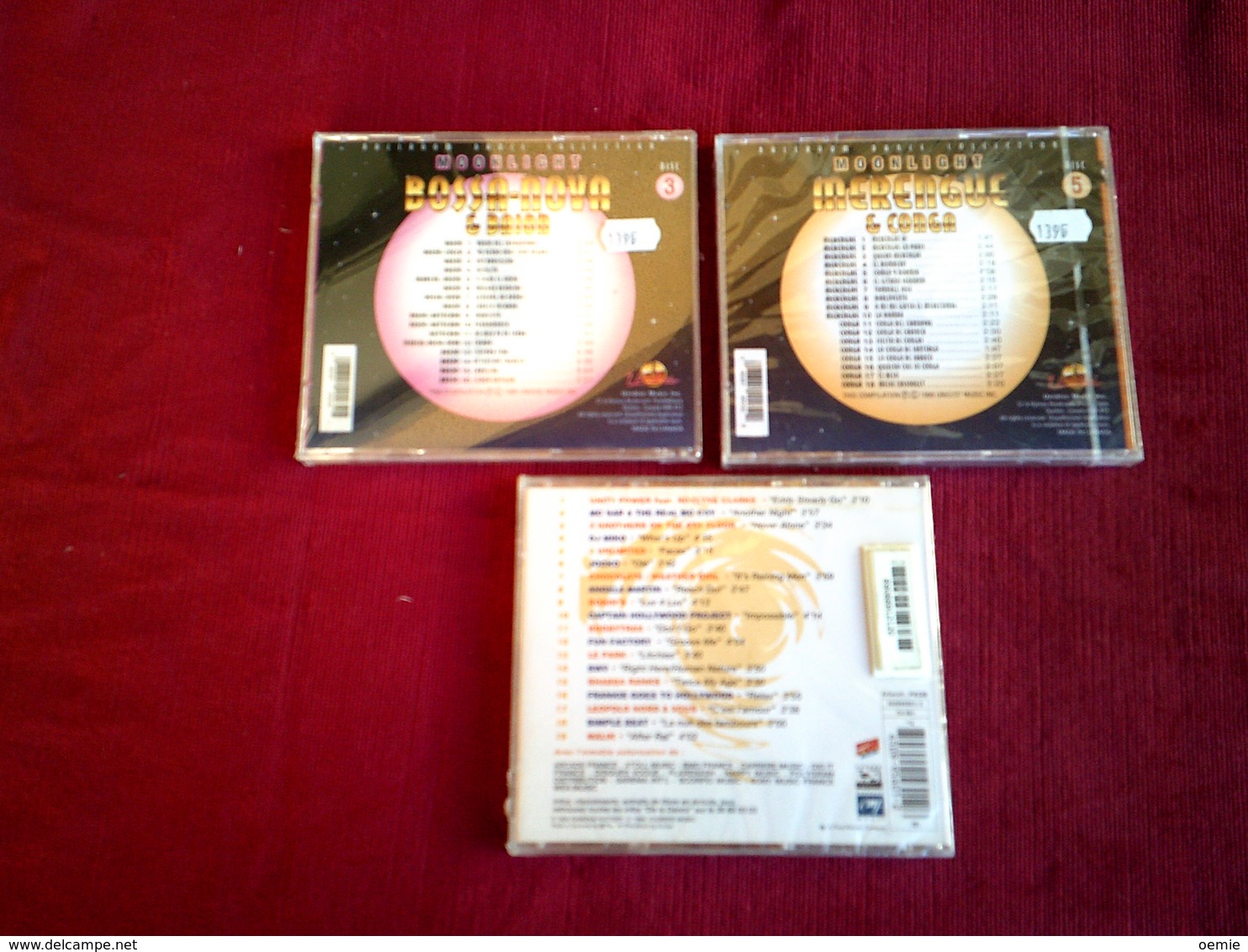 COLLECTION DE 3 CD ALBUMS  DE COMPILATION ° 19 TUBES DANCE MASTERS + MOONLIGHT VOL 3 BOSSA NOVA + VOL 5 MERENGUE é CONGA - Vollständige Sammlungen
