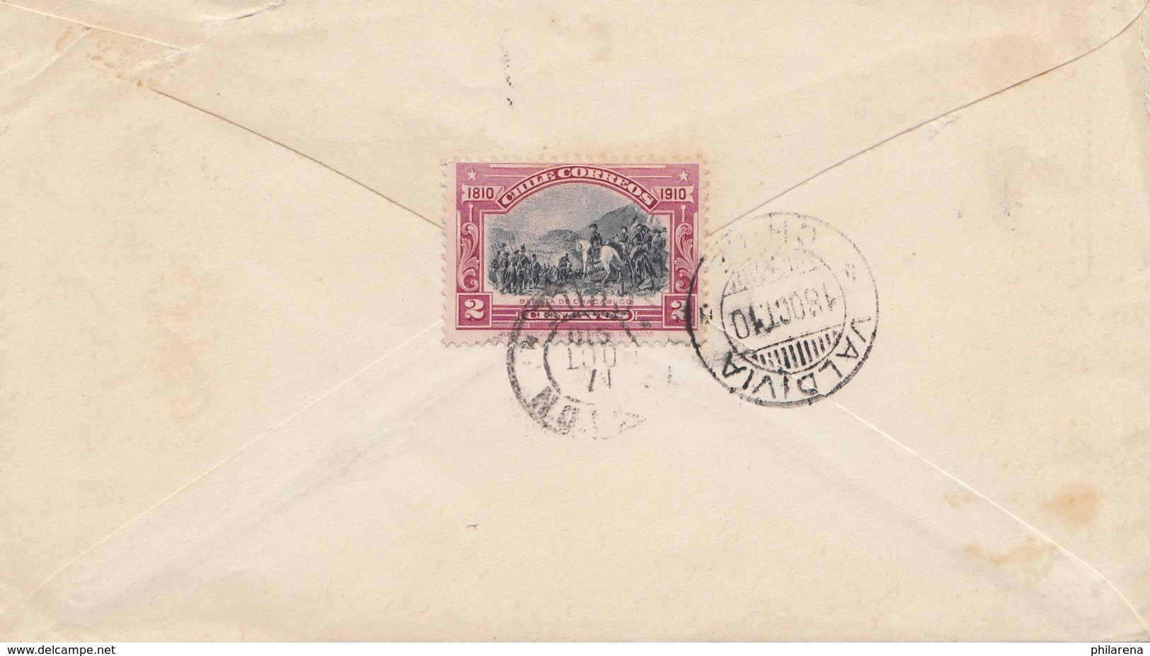 Chile: 1910: Letter To Valdivia - Chile