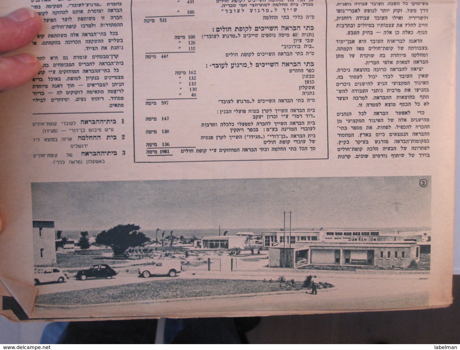 ISRAEL PALESTINE HOTEL GUEST REST HOUSE TELTSCHT MEGIDO HAIFA KUPAT HOLIM DAVAR HASHAVUA 1958 NEWSPAPER ADVERTISING - Pubblicitari