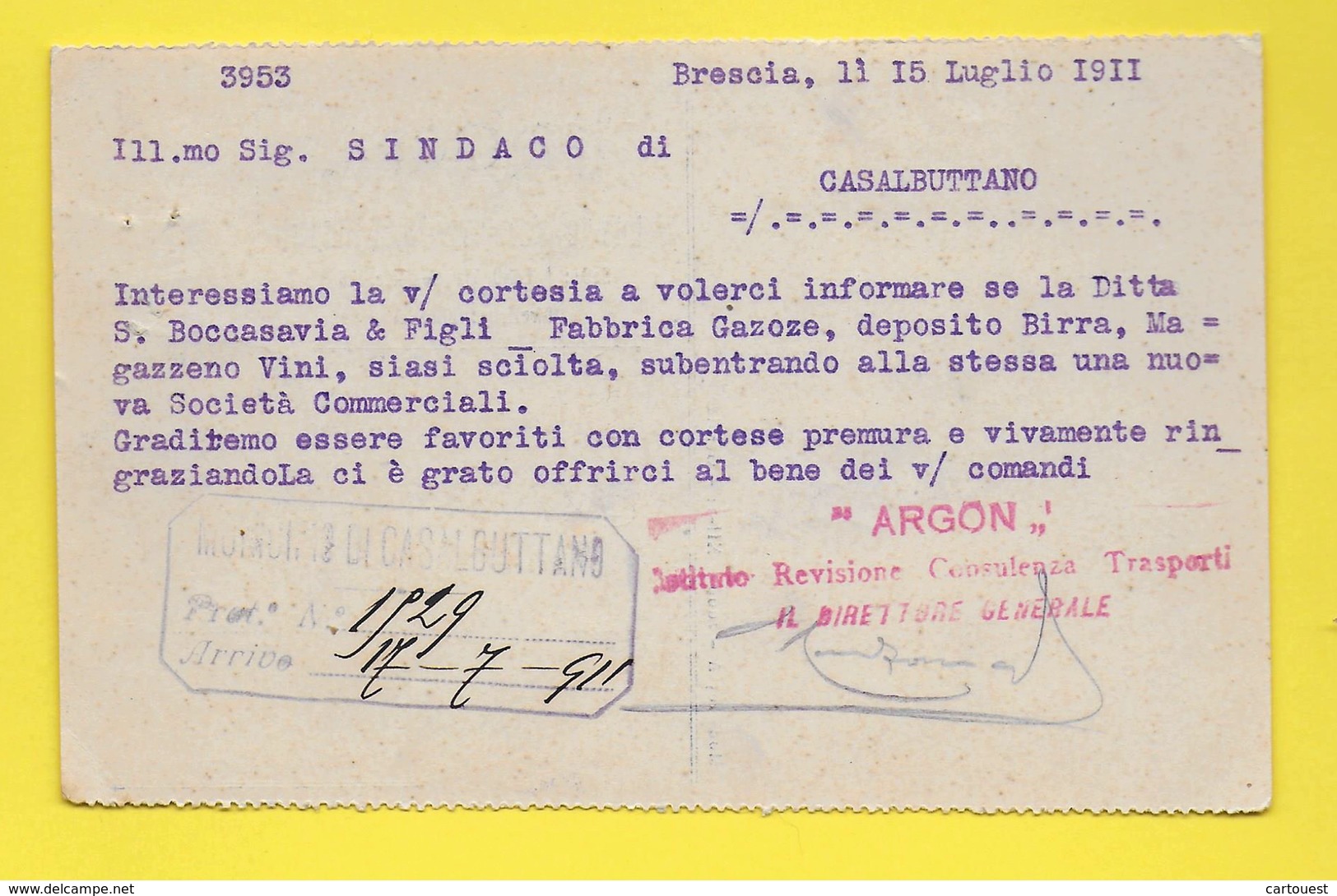 ֎ ARCON ֎ Istituto Revisione Consulenza Trasporti ֎ Brescia ֎ 1911  ֎ - Italie