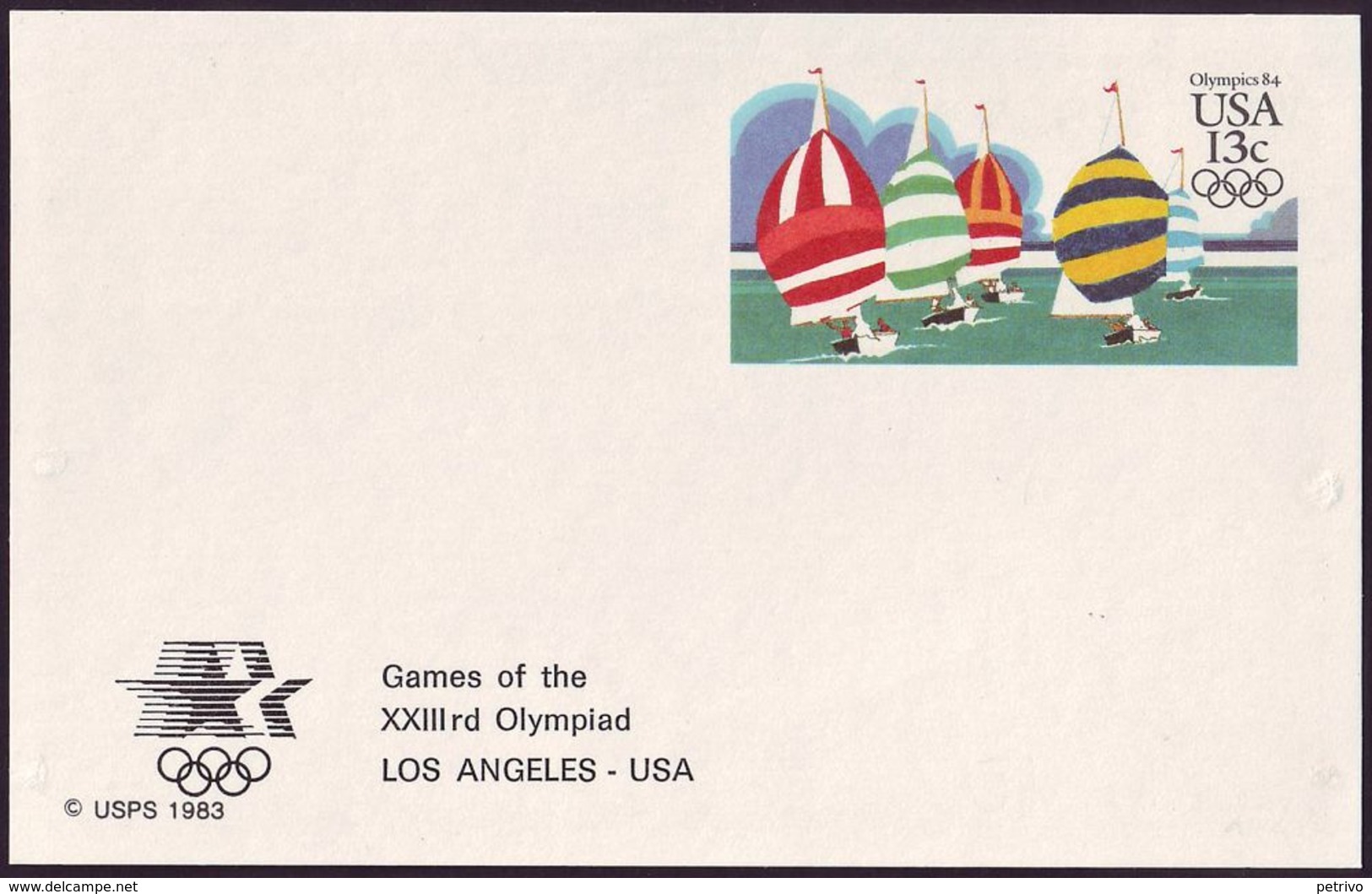 USA - 1983 N - Olympic Games 1984  - Stationery Card - Ete 1984: Los Angeles