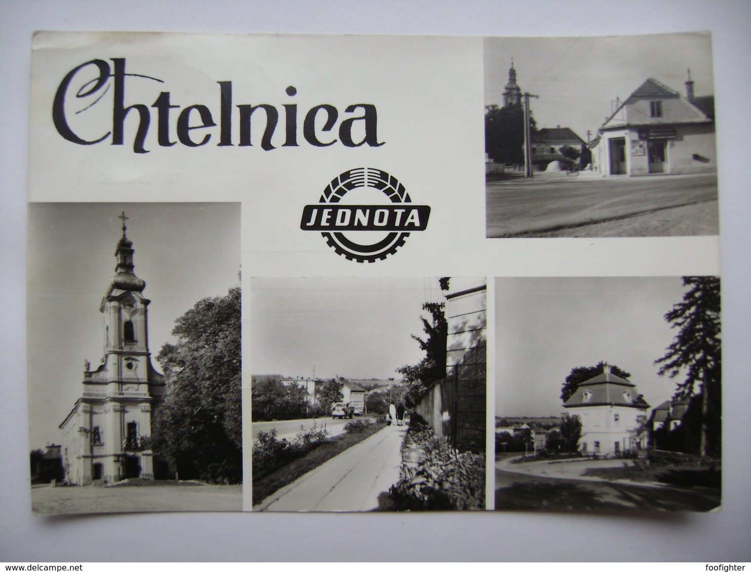 Chtelnica (Piestany County) - Kostol, Pohostinstvo Jednota, Ulica - 1971 Used - Slovakia