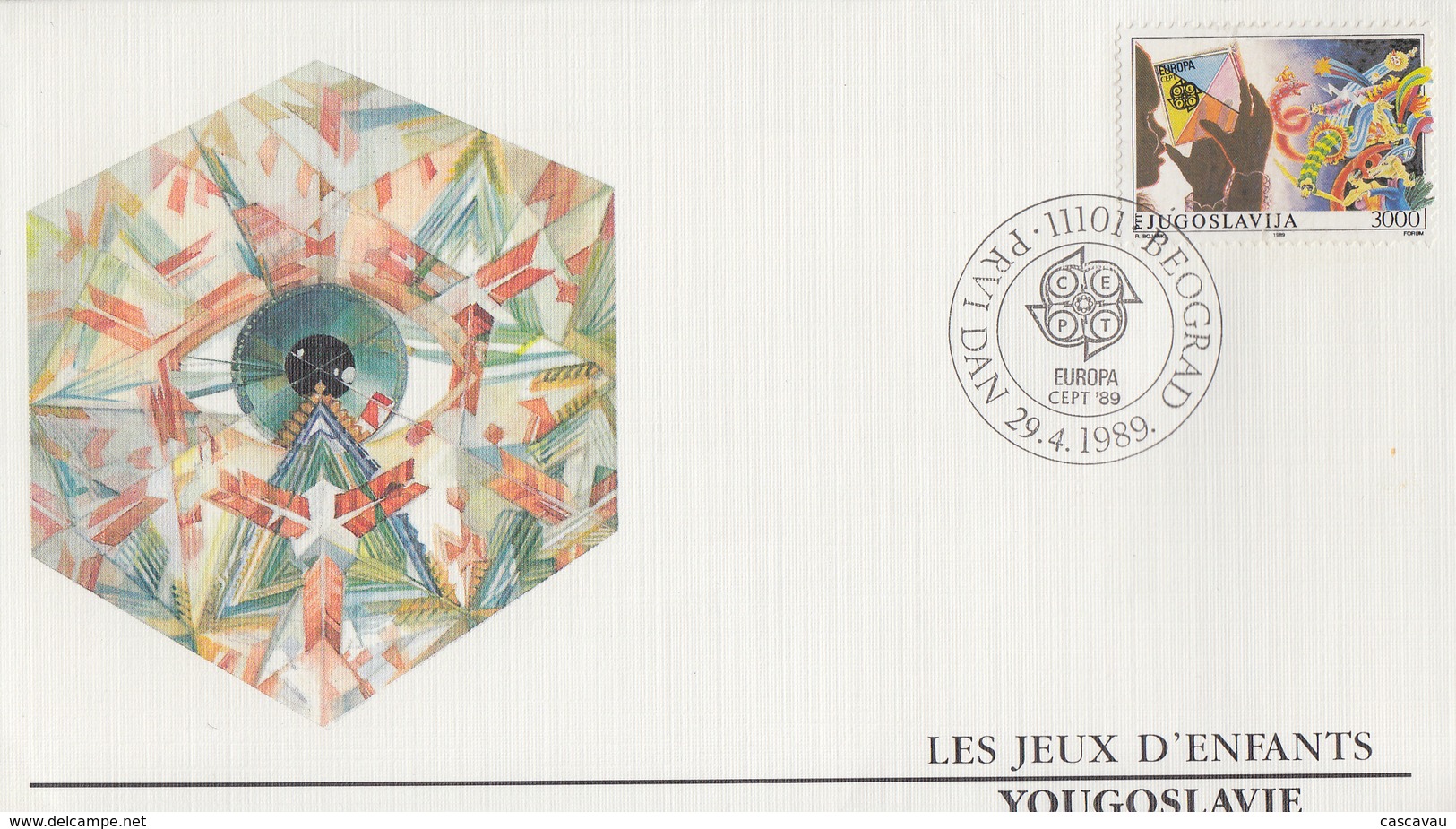 Enveloppe  FDC  1er  Jour   YOUGOSLAVIE    EUROPA    1989 - 1989