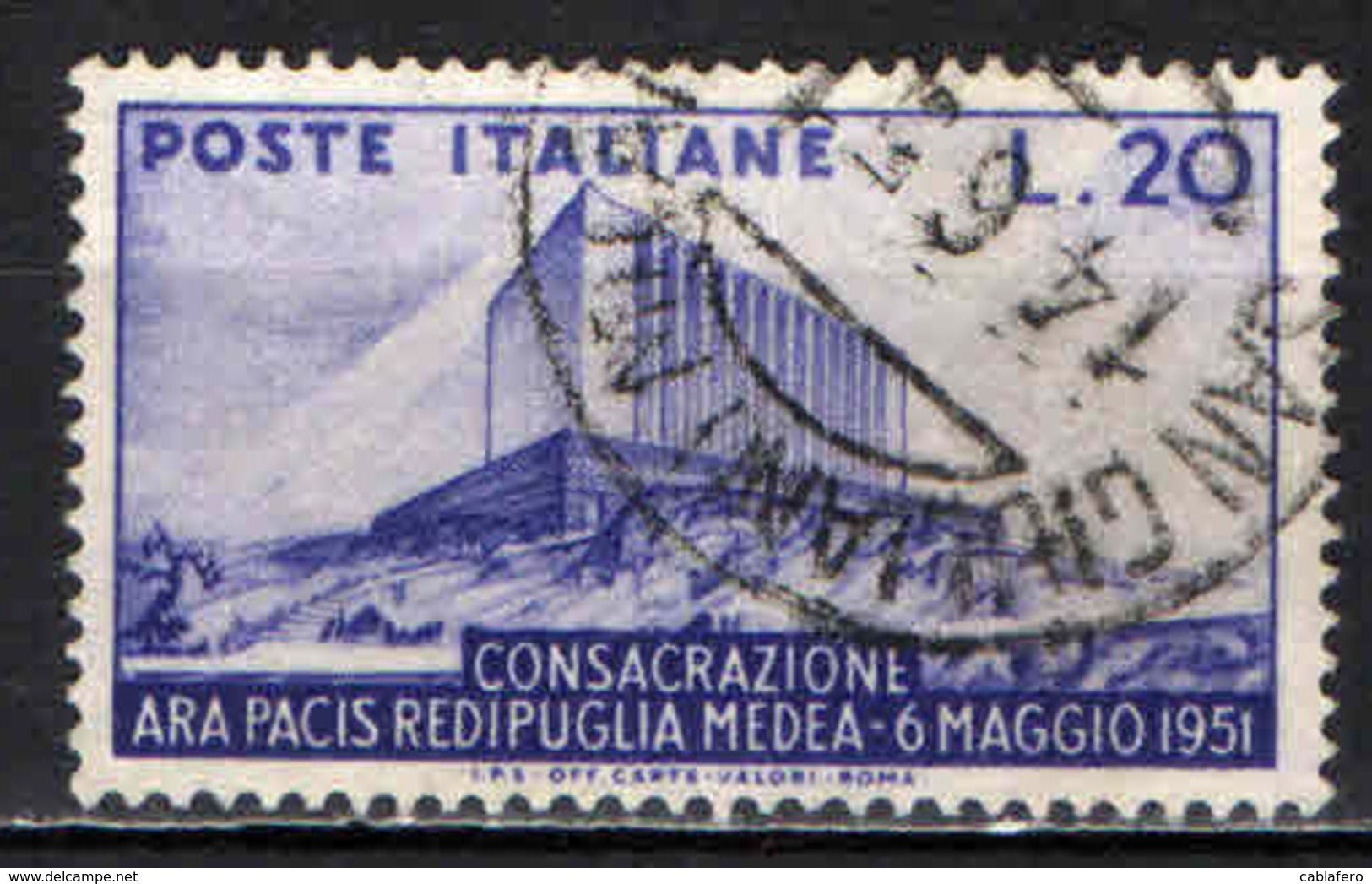 ITALIA - 1951 - CONSACRAZIONE DELL'ARA PACIS - SACRARIO DI REDIPUGLIA - A MEDEA - USATO - 1946-60: Usati