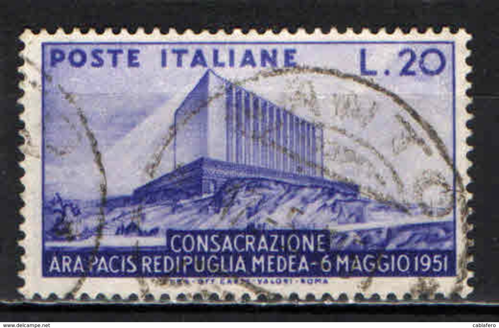 ITALIA - 1951 - CONSACRAZIONE DELL'ARA PACIS - SACRARIO DI REDIPUGLIA - A MEDEA - USATO - 1946-60: Usati