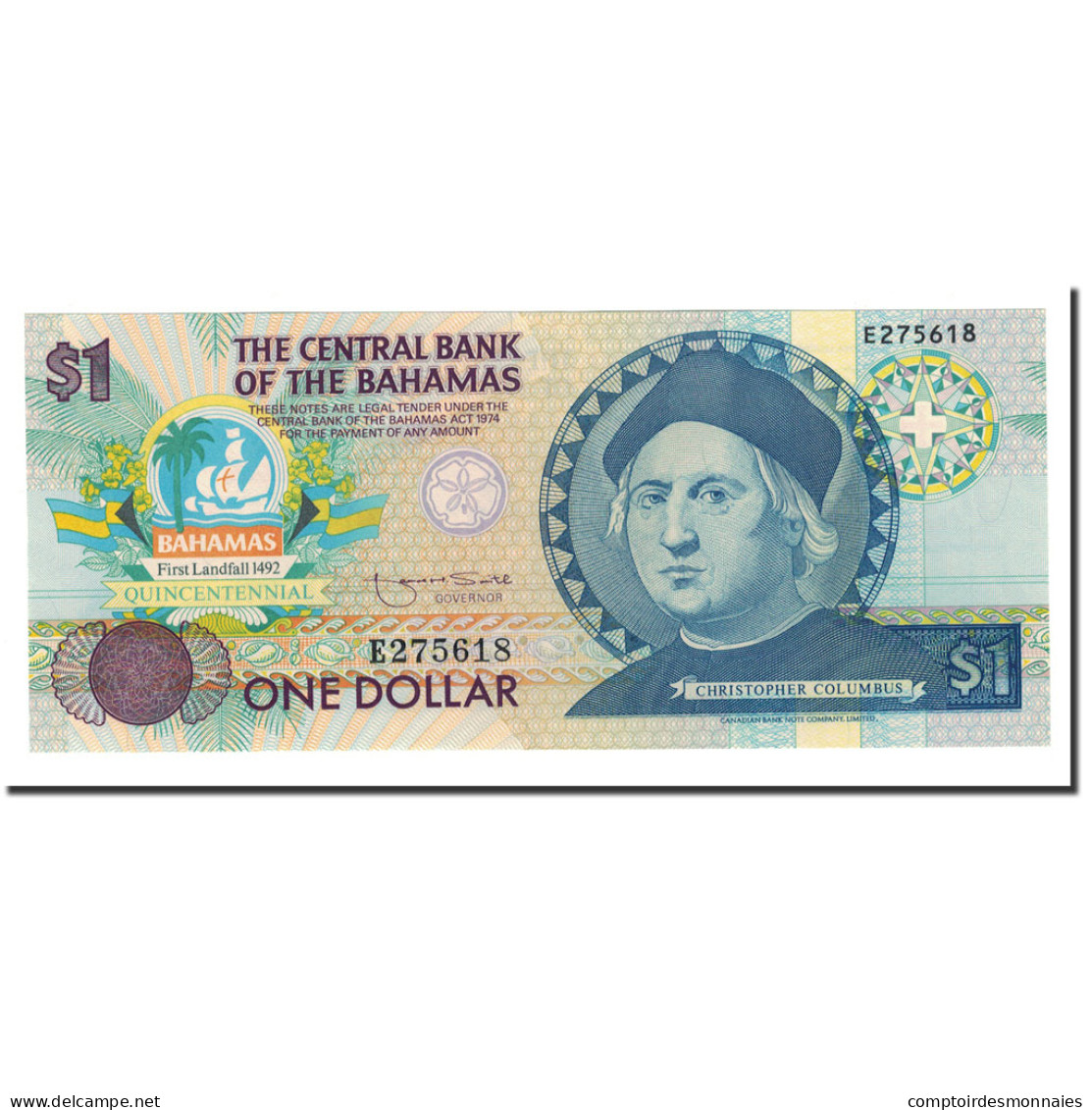 Billet, Bahamas, 1 Dollar, 1992, KM:50a, NEUF - Bahamas