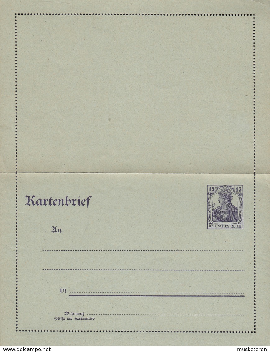 Germany Deutsches Reich Postal Stationery Ganzsache 1917 15 Pf. Germania Kartenbrief (Unused) (2 Scans) - Other & Unclassified