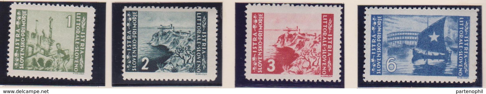 Occ. Jugoslava Isrtria E Litorale Sloveno 1946 - Colori Cambiati 63/66 MNH - Occup. Iugoslava: Litorale Sloveno