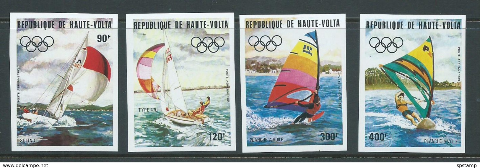 Upper Volta Burkina Faso 1983 Los Angeles Olympic Games Yachting Set 4 Imperforate MNH - Burkina Faso (1984-...)