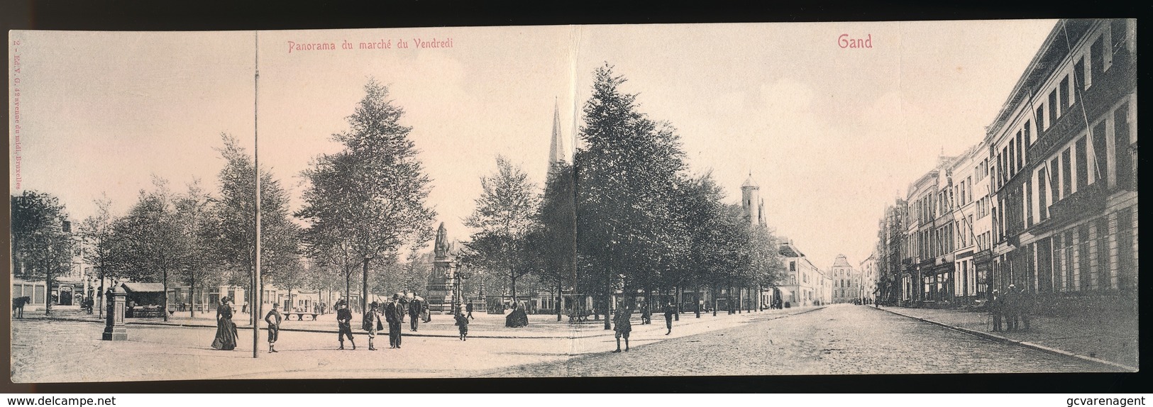 GENT   PANORAMISCHE KAART - PANORAMA DU MARCHE AU VENDREDI  - MOOIE STAAT - Gent