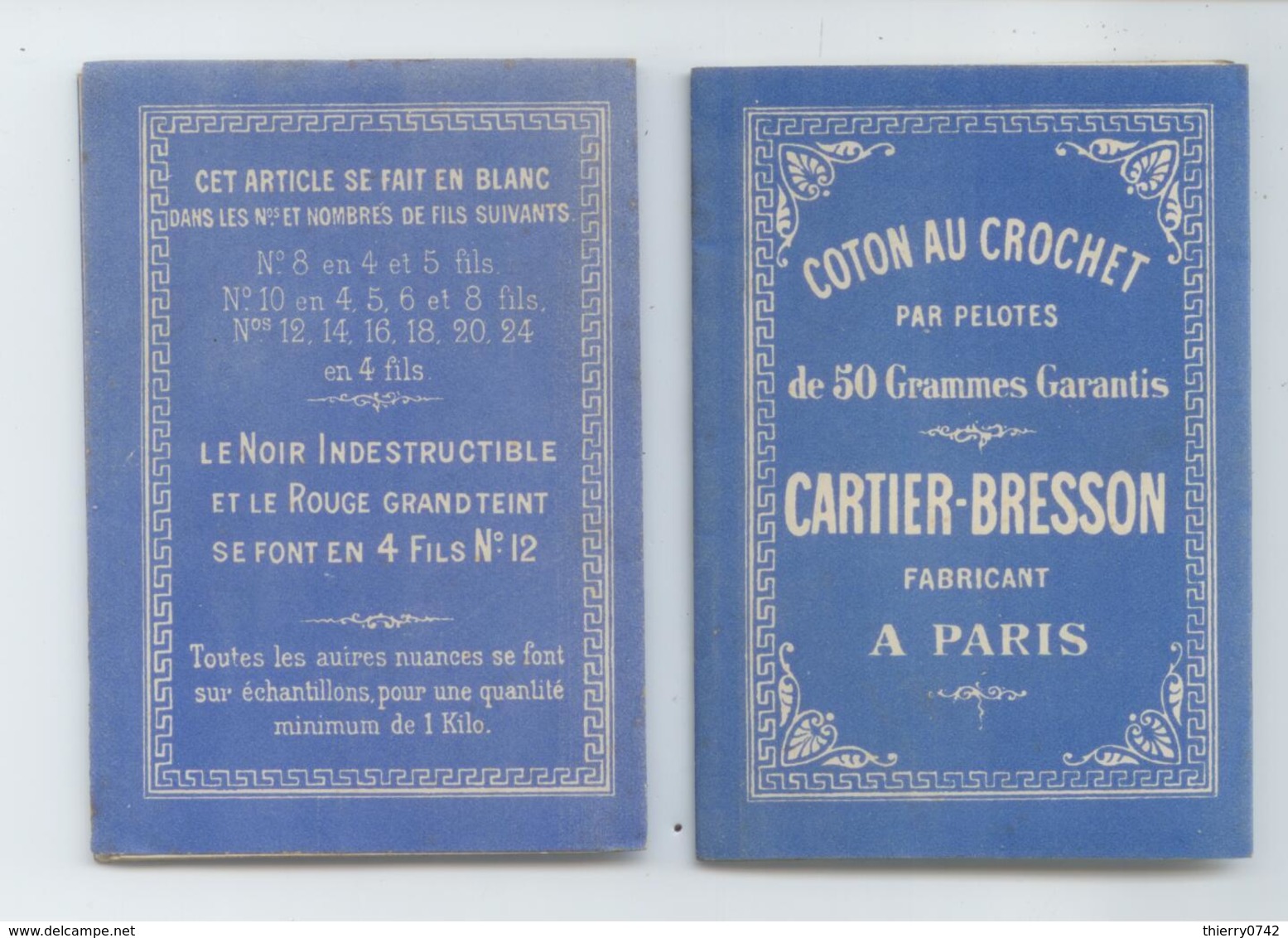 BRODERIE DENTELLES TEXTILE RARE CARNET DEPLIANT 8 VOLETS COTON AU CROCHET CARTIER BRESSON PARIS TBE VOIR DETAILS - Autres & Non Classés