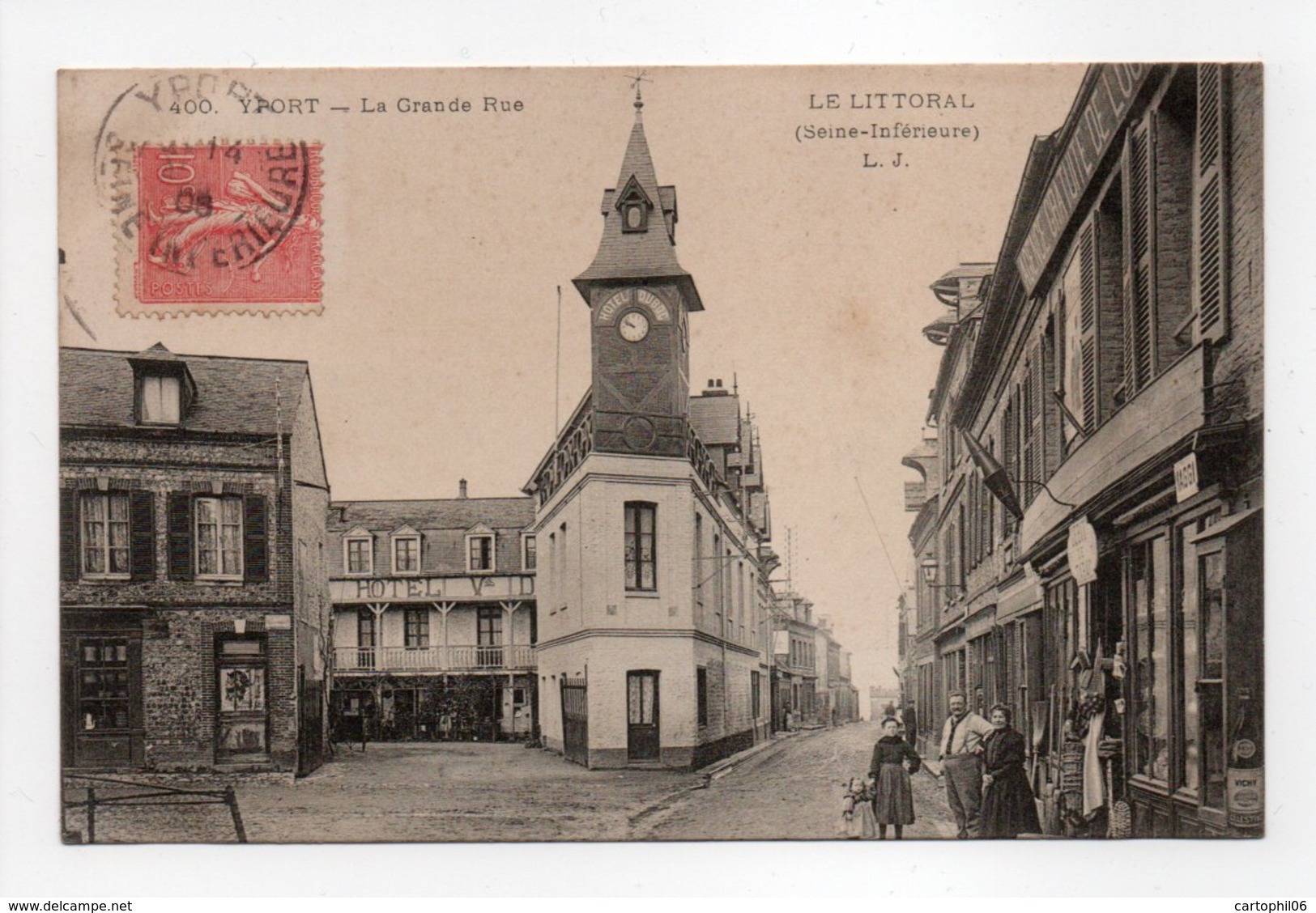 - CPA YPORT (76) - La Grande Rue 1906 (avec Personnages) - Edition L. J. 400 - - Yport